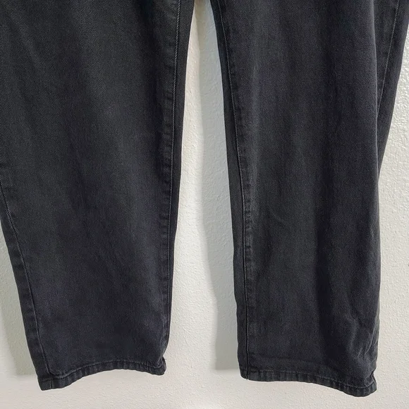 Cotton On Women's Midnight Black Curve Baggy Straight Leg Jeans Sz 12 High Rise - Picture 4 of 14
